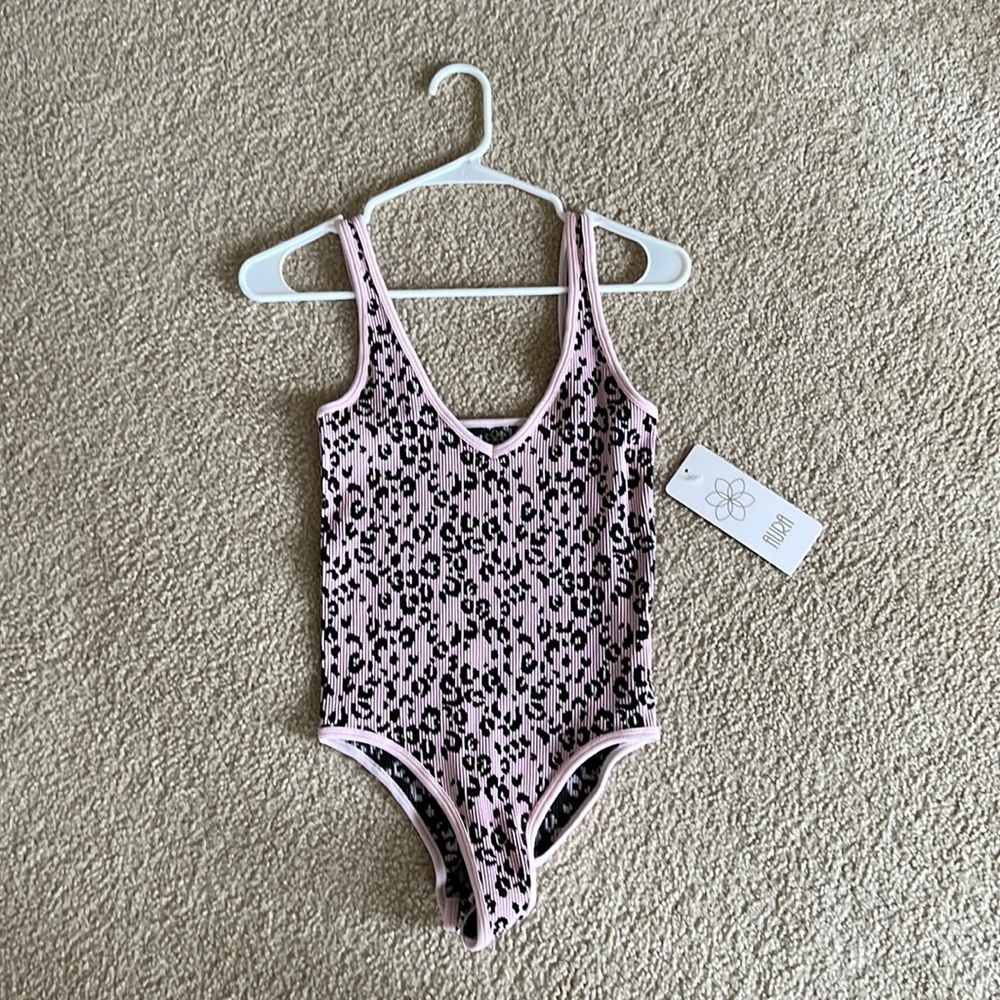 NWT Pink and Black Leopard Bodysuit